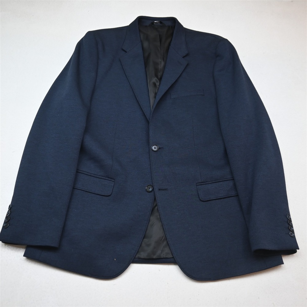Apt 9 44R Blue Knit Stretch Slim Mens Blazer Suit Jacket Sport Coat